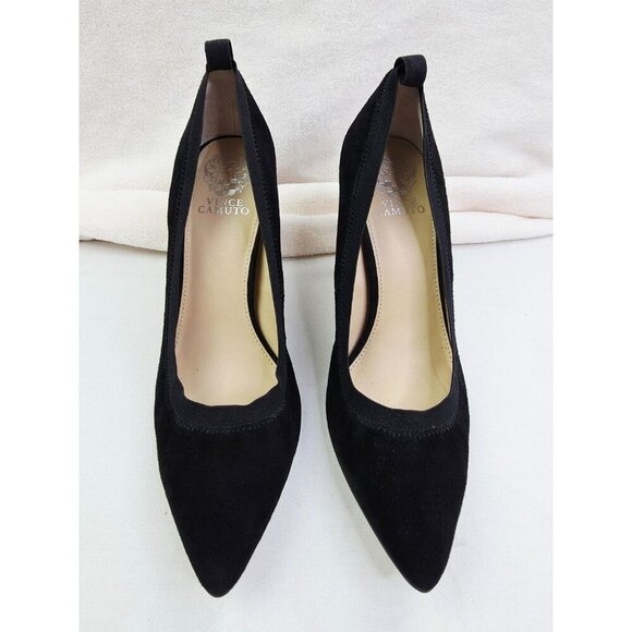 Vince Camuto Sz 10M Womens Black Suede Leather Harinta Slip On Pointed Toe Pumps - Picture 8 of 13